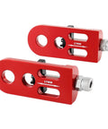 Heavy Duty Single Speed Chain Tensioner And Rear Derailleur Adjuster For Mountain Bikes And Road Cycles Built With Rust Proof Aluminum Alloy, red.