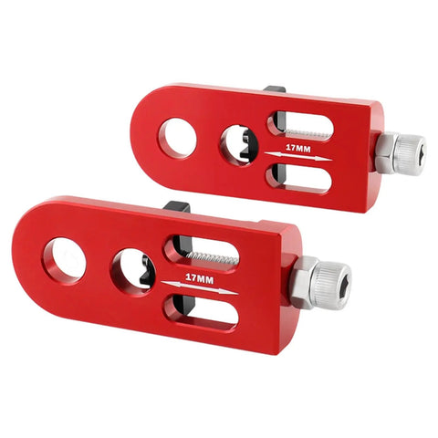 Heavy Duty Single Speed Chain Tensioner And Rear Derailleur Adjuster For Mountain Bikes And Road Cycles Built With Rust Proof Aluminum Alloy, red.