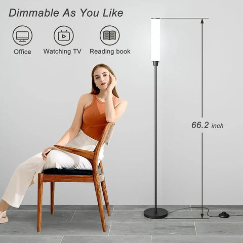 Floor Lamp With Remote Control Dope Bright LED Standing Light For Living Room Bedroom Office Stepless 3000K-6000K Dimmable shown