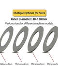 Ten Piece Bucket Pin Shim Kit For Excavators And Skid Steers, Fits 30 To 120 mm Pin Diameter, 1 2 3 5 mm Thick Shims, Tightens Loose Joints, Keeps Dust Out, Extends Grease Intervals, Beefed-Up Steel Construction; steel shims 1-5mm