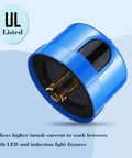 Three Pack Photocell Twist Lock Auto On Off Sensor Switch for Outdoor Lighting Dusk to Dawn Light Control, blue casing