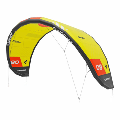 Ghost V3 One Strut Kiteboarding Kite With Compact Swept Canopy For Efficient Upwind Reach in 17 Meter Yellow, side view
