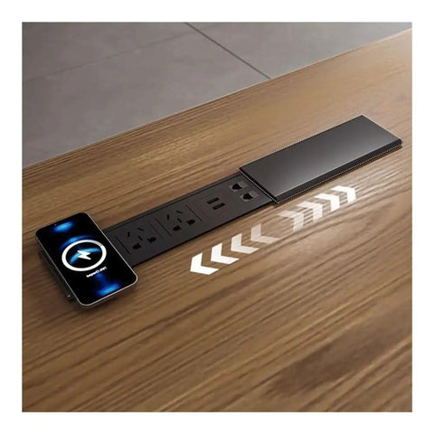 Sit Stand Desk With Premium Ash Wood Surface, Super Spacious Home Office Workstation Featuring Integrated Monitor Shelf with power hub