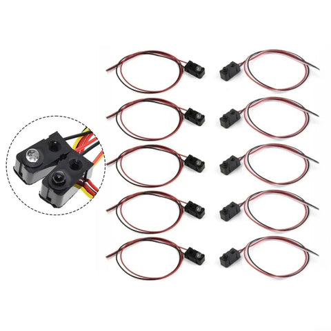 IR Break Beam Sensor Module Kit 5 Pack DC 3 To 5V NPN Normally Open Output Arduino Compatible shown with wiring and sensors