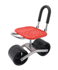 Wheeled Garden Stool With Adjustable Height Iron Construction Movable Labor Saving Patio Seat for lawn yard planting