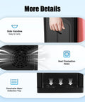 Hot And Cold Water Dispenser With One Click Start And Auto Temperature Control Three Temperature Settings Compact Desktop Electric Water Cooler For Home Office Dorm Bedside Use Pink showing side handle, heat dissipation holes, detachable water tray