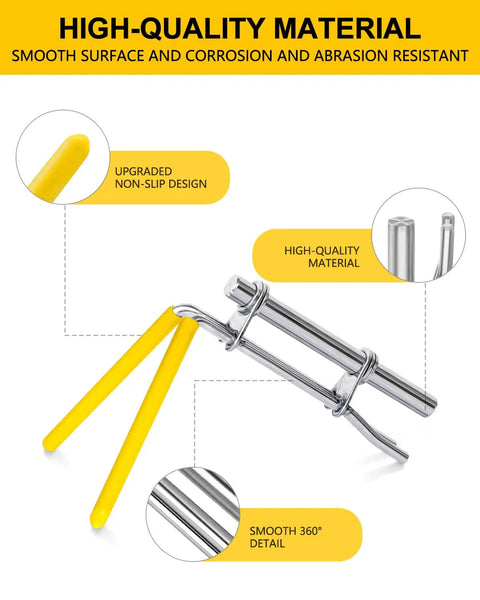 Hydraulic Seal Installation Tools Set Pro Grade 3 Piece Upgrade Kit shown with metal and non-slip yellow handles
