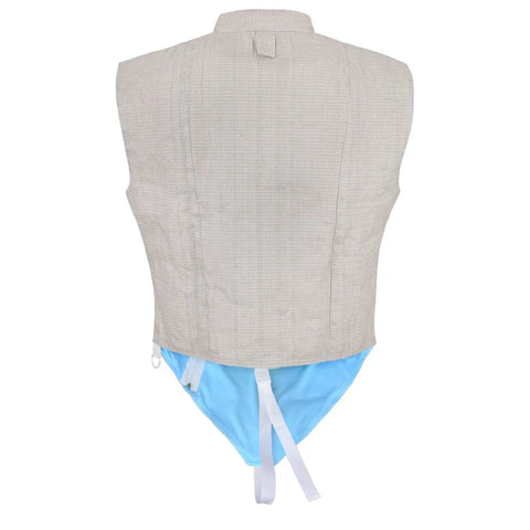 Back view of Electric Foil Jacket For Fencing, Lightweight Yet Durable Foil Metal Vest For Men, Inox Fabric That Withstands Moisture And Sweat