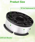 Ultimate Replacement Spool Kit For 0.065 Inch Line Trimmers 30 Foot Per Spool 6 Spools Plus 2 Caps And 2 Springs
