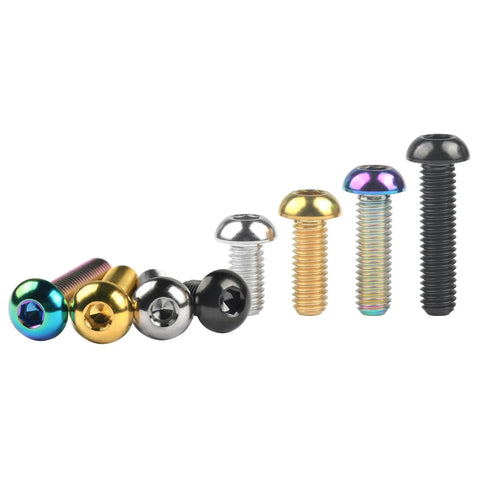 Top Shelf Titanium Hex Bolts 5 Pack M8 X 30mm Allen Key Screws in various colors for motorcycle disc rotors.
