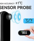 Must Have Infrared Forehead Thermometer for Adults and Kids, Rechargeable Portable Digital Thermometer with Fever Alarm and LCD Backlit Display, Ultra Fast 1 Second Readings, One Button Operation, Safe Accurate Readouts, Black sensor probe with °C/°F switching