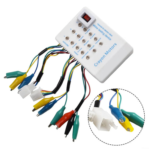 No Fuss Brushless Motor Controller Tester Designed For Electric Bikes And Scooters with multiple wiring connections visible.