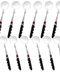 12 Pack Telescoping Inspection Mirrors Set With 29 Inch Extendable Handles showing extended handles and round mirrors