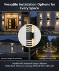 4 Pack 15 Inch Dope Outdoor LED Wall Lights Hardwired Exterior Sconces, 18W 1800LM 4000K Neutral White IP65 Waterproof