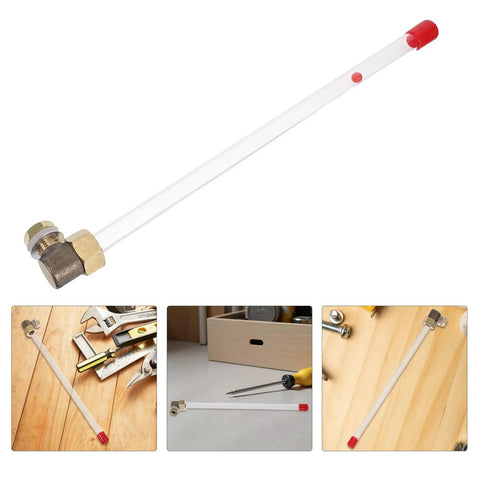 Water Tank Level Gauge and Liquid Level Indicator for Boilers and Cisterns, Built Tough with Plastic and Copper Construction, Durable Continuous Monitoring Tool for Industrial and Commercial Processes, clear tube with brass fittings