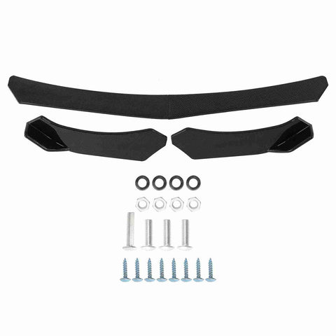 Level Up Your Whip With This Slick Carbon Fiber Style Front Bumper Lip Splitter Universal Abs Spoiler Body Kit with mounting hardware.