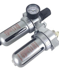Mid Flow Heavy Duty Air Control Unit With Auto Drain For Compressors Moisture Filter Regulator Oiler Separator Combo, side view