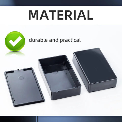 Open black 5 Pack IP65 Waterproof Plastic Project Boxes For Electronics 100 X 60 X 25 mm Black Durable Junction Boxes Enclosures DIY Power Case For Electronic Projects