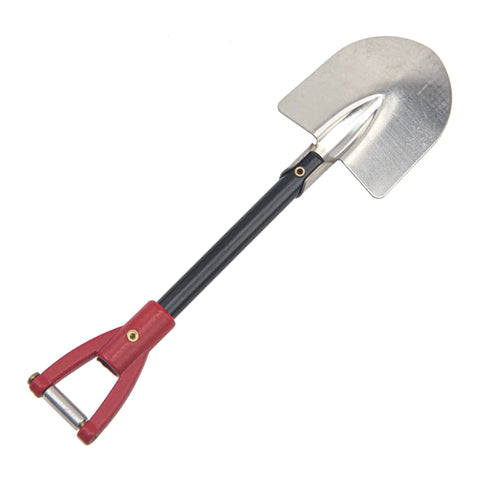 Miniature metal shovel from 1 To 10 RC Scale Fire Extinguishers Mini Fuel Tank And Metal Shovel Decoration Set for RC crawler car.