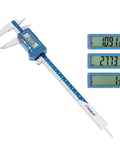 8 Inch Digital Caliper IP54 Stainless Steel Water Resistant With Large LCD Display, Pro Grade Inch Metric Fraction Switch shown in close-up view