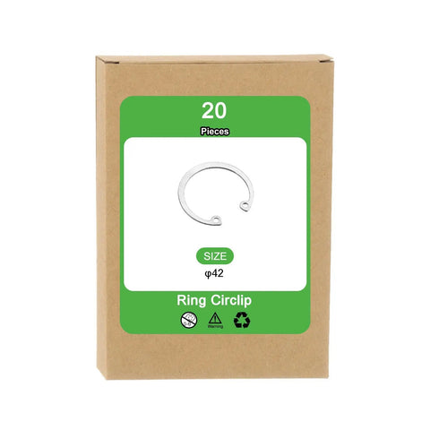 20 Piece Premium 304 Stainless Steel Internal Retaining Ring Circlips Heavy Duty Workhorse Snap Rings in packaging size φ42.