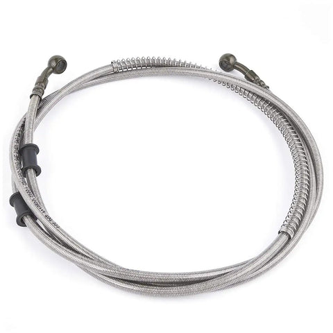 86 Inch Stainless Braided Hydraulic Brake Hose Line for GY6 Scooters Mopeds ATVs Dirt Bikes and Go Karts, coiled view