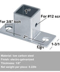 Eight Pack 1 Inch Square Post Flange Base Heavy Duty Steel Bracket For Deck Railing And Fence Mounts offers durable low carbon steel design.