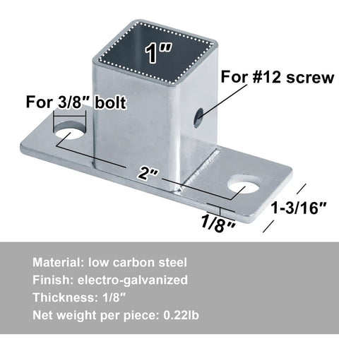 Eight Pack 1 Inch Square Post Flange Base Heavy Duty Steel Bracket For Deck Railing And Fence Mounts offers durable low carbon steel design.