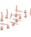Top Quality Brass Plasma Cutting Torch Consumables Electrode And Nozzle Tips For SL60 SL100, 10 electrode and nozzle tips arrangement.