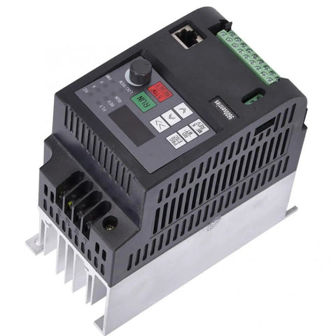 Top Tier High Torque CPLD Inverter VFD Smooth Motor Control 0 75 To 2 2 Kw 1 To 3 Hp Industrial Motor Driver Big Power Fast Response Works Like A Charm For Pumps Conveyors Dual Volts 220 Or 380 Volt Reliable Build Anywhere. black VFD motor drive with heat sink and terminal block