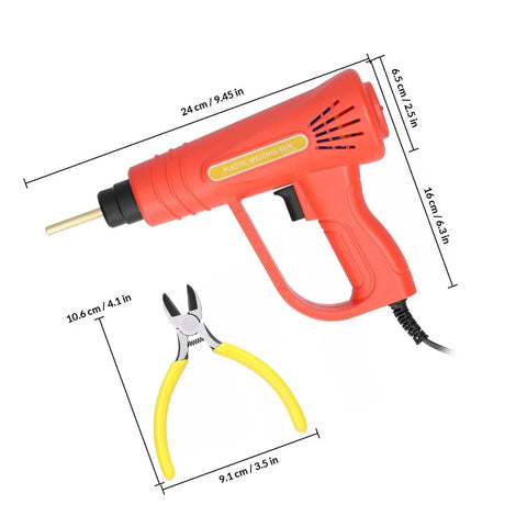 70W Portable Handheld Plastic Welding Kit With 110V US Plug For Quick Car Bumper Repairs, red tool with yellow pliers