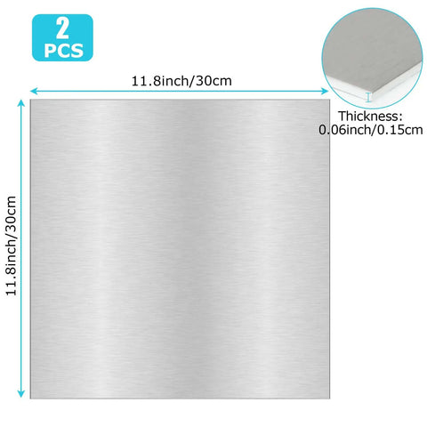 12x12 Inch Aluminum Sheet 1/16 Inch Thick 5052 H32 Plate With Double Protective Film For DIY Crafts And Metal Projects, shown with size dimensions