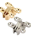4 Pack Cross Barrel Invisible Hinges With Concealed Bearings Silver and Gold Finish