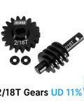 18T Underdrive Worm Differential Axle Steel Gear Set For Axial SCX24, close-up view showing gear design