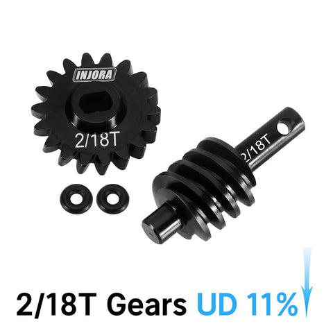 18T Underdrive Worm Differential Axle Steel Gear Set For Axial SCX24, close-up view showing gear design