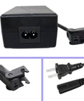 29V 2A Recliner Power Supply Transformer For Lift Chairs AC DC Switching Adapter No Fuss Plug And Play Universal Version Fits All Recliners Includes 4 Foot US Cord Safe Reliable Replacement For Smooth Chair Operation black adapter with two-pin connector and US plug