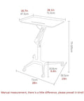 Smooth Glide Height Adjustable Mobile Laptop Desk And Sit Stand Workstation Table dimensions and design illustration with measurements.