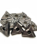 Get Your Hands On These 10 Pcs Indexable Carbide Lathe Inserts TNMG160408R And TNMG160408L With CT3000 Hard Alloy For Killer Steel Turning And Milling Performance That Will Blow Your Mind Today, showing ten L-shaped carbide inserts.