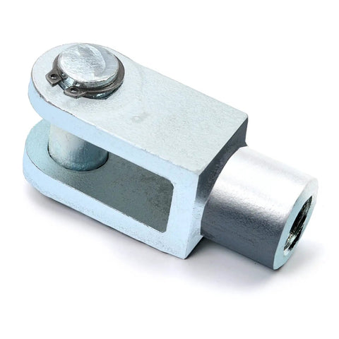 Air Cylinder Rod Clevis End Y Connector 78mm Length M16x1.5 Female Thread Iron Joint For Pneumatic Cylinders Fits 63mm Bore Inner Gap 16mm Durable Easy Install Built Tough, silver iron clevis end