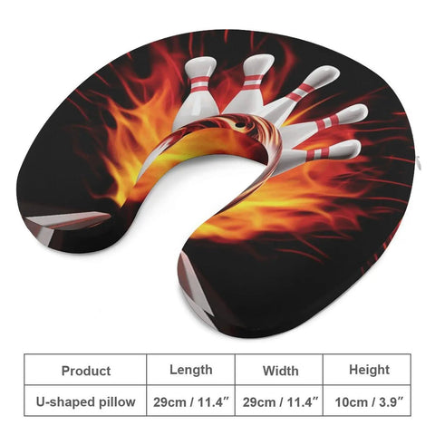 Bowling-themed U Shaped Travel Pillow For Neck And Head Support Super Cozy Napping Cushion For Flights And Car Rides Ergonomic