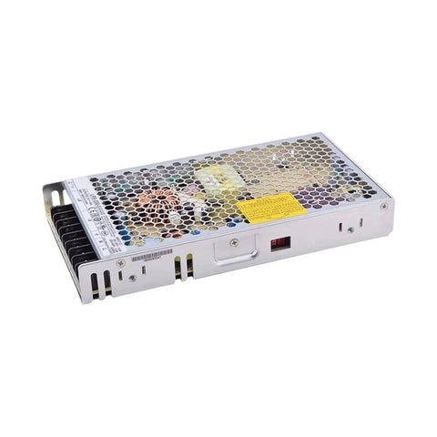 Tough As Nails 200W Switching Power Supply 5V 40A Enclosed AC DC Converter side view showcasing durability and compact design.