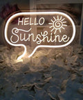 Sunshine Neon Sign For Wall Decor LED Light Up Sign For Bedroom Office Kids Room Nursery Living Room 12.2 By 9 Inches