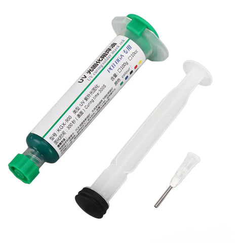 Pro Grade Solder Ink Curing Resist Paint For PCB BGA Insulation And Short Protection kit with syringe and needle, 2 Pack