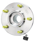 2 Front Wheel Hub & Bearing Kit with 2 Outer Tie Rods for FWD Buick LeSabre and Cadillac models, showing close-up of wheel hub