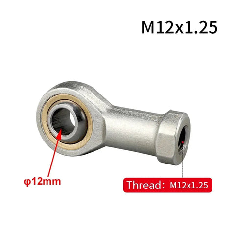 Fisheye Joint Female Piston Rod End Ball Head For Pneumatic Cylinder U Fitting Mounting Knuckle Bearing With Internal Thread And 12mm Hole, M12x1.25
