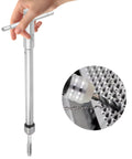 Adjustable Ratchet Tap Wrench For M5 To M12 Taps Extended T Handle Tap Holder held by hand, chrome-plated steel, tapping holes