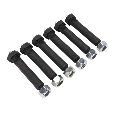 Greaseable Spring Shackle Bolts For Trailer Axles 9 By 16 Inch 3 In 6 Pack With Lock Nuts And Knurled Shoulder Built Tough For 2000 3500 5200 6000 7000 Lb Class Double Eye Slipper Springs Steel Construction, six bolts with lock nuts
