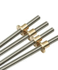 Top Shelf T20 Lead Screw For 3D Printers Built Like A Tank Professional Stainless Steel Rod With Hardened Copper Nut Slick Z Axis Upgrade Measuring Twenty Millimeters By Four Millimeter Pitch Up To One Meter Long, showcasing multiple lead screws.