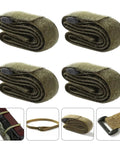 Strap It Down And Roll With These Tough Polyester Luggage Tie Straps in green, durable, rolled shape for travel and moving.