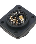 Built Tough IP67 Waterproof Male Female Energy Storage Connector 500V 50A showcasing gold connectors in black housing.